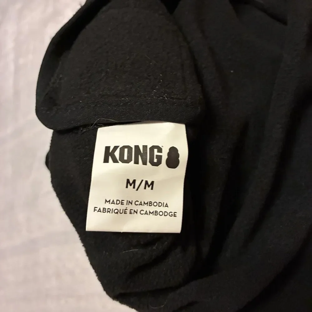 Kong Large Black Dog Parachute Puffer Jacket Reflective Waterproof Coat Size M